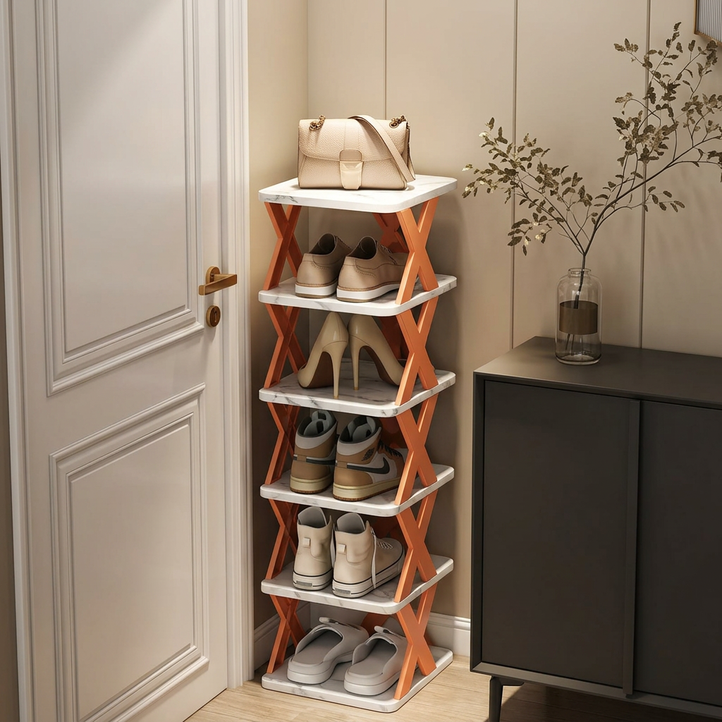 X-Shaped Shoe Rack
